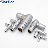 Connecteur circulaire aviateur Sinztion OEM personnalisé série B, coudé à 90 degrés, compatible avec les connecteurs FHG