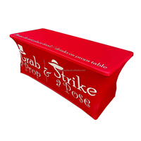 Housse de table personnalisée 4ft 6ft 8ft avec logo d'entreprise, bannière de table extensible ajustée pour salon professionnel, événement, publicité