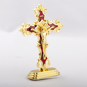 Mạ Vàng Nhiều Màu Men Chữ Thập Tôn Giáo Cầu Nguyện Bí Tích Rửa Tội Thủ Công Quà Tặng Trang Trí Nội Thất Thánh Giá Chữ Thập Kim Loại Thủ Công Mỹ Nghệ - Product Image 3