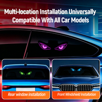 Luz de Advertencia para Coche con Ojos Malvados, Alimentada por Energía Solar, Luz Estroboscópica de Seguridad con Destello Automático, Montaje con Ventosa, Lámpara LED de Advertencia para Ventana de Coche