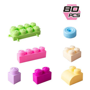80PCS Macaron Color <b>Building</b> <b>Blocks</b> Set Large Particle DIY Assembled Construction Toy for Kids Play Birthday Gift - Product Image 5