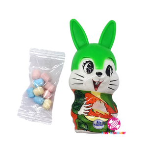 Usine personnalisé en plastique jouet bonbons bouteille paquet rempli presse tablette bonbons dessin animé lapin <span class=keywords><strong>folie</strong></span> Permen Mainan bonbons jouets - Product Image 2