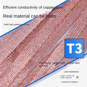 Conector de batería de terminal de correa de tierra trenzada de cobre Nuevo producto de alta calidad Cable eléctrico Cable trenzado de cobre y conector - Product Image 4
