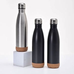 304 Stainless Steel Insulated Vacuum <b>Flask</b> Sports Water <b>Bottle</b> with Cork 500ml - Product Image 1