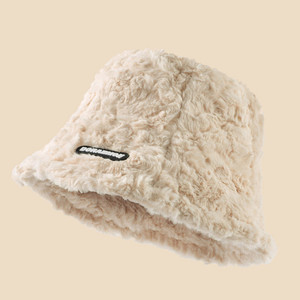 Chapeau d'hiver en peluche pour femmes, couleur unie, fausse fourrure, casquette de pêcheur, chapeaux d'hiver de créateur - Product Image 6