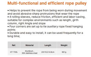 Durevole facile da installare Multi-funzionale ed efficiente puleggia corda 4 maniche di rotolamento proteggere la corda - Product Image 2