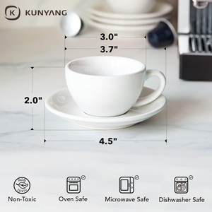 Tasse en céramique moderne nordique glaçure brillante de haute qualité avec soucoupe thé et expresso café lait tasses en céramique - Product Image 4