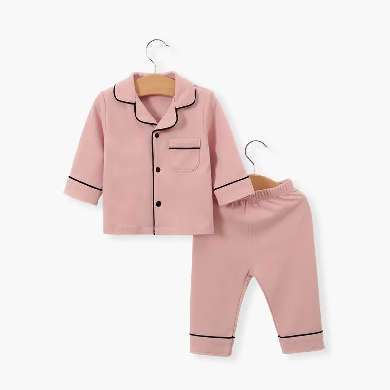 Hot Sale Baby Clothes Girls and Boys OEM ODM Solid Custom Printing Organic Bamboo Viscose Pyjama 100% Cotton Knitted Sets