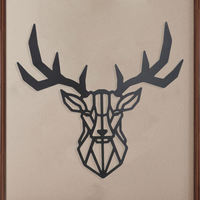 Sculpture murale abstraite en métal tête de cerf, décoration murale métallique, accessoires de décoration intérieure