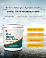 Apprêt acrylique résistant aux alcalis pour usage intérieur et extérieur, revêtement liquide transparent à faible teneur en COV, adapté aux murs