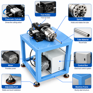Machine de découpe de tuyaux sans bavures, coupe-tuyaux sans éclats pour tubes et raccords en acier inoxydable, aluminium et cuivre à paroi mince - Product Image 6