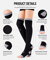Chaussettes de sécurité sportives à compression au genou Chaussettes de sommeil confortables et respirantes pour le soulagement des douleurs musculaires avec fonction antidérapante