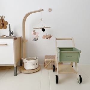 Activité en bois marchette enfants jeu de rôle jouets Simulation supermarché panier d'apprentissage précoce jouets éducatifs pour les enfants - Product Image 3