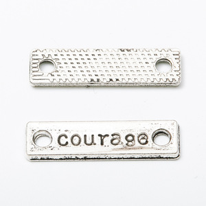 Connecteurs <span class=keywords><strong>Courage</strong></span> Bar pour la fabrication de bijoux, 23,5x6,5x1mm, en alliage gravé, bronze antique et argent antique - Product Image 2