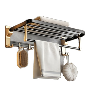 <span class=keywords><strong>Toallero</strong></span> de Pared de Lujo Ligero y Estante de Baño con Espejo Pulido, <span class=keywords><strong>Sin</strong></span> Necesidad de Taladrar, Barra para Toallas de Baño - Product Image 4