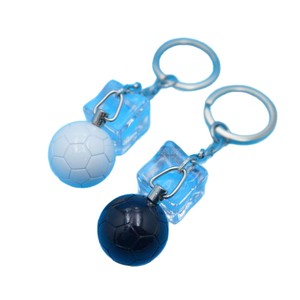 Porte-clés ballon de football 3D en métal peint, souvenir d'événement sportif, accessoire de voiture, couleur personnalisée, cadeau portable - Product Image 4