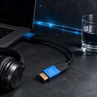 Kabel Audio/Video Fiber Optik OEM 2.0 4K Male-Male dengan Selubung PVC untuk Perangkat Host, Set-Top Box, Monitor, TV & Perangkat Lainnya