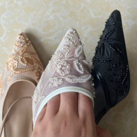 Sandales à Talons Aiguilles Pointues de Créateur QuiteS pour Femme, Été 2025, Chaussures de Mariage Luxueuses en Résille avec Perles, Bout Fermé, Célèbres Chaussures Féminines