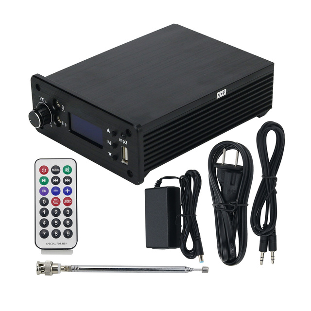 FM Broadcast Transmitter Timing Wireless Broadcasting 0.1-7W with Antenna