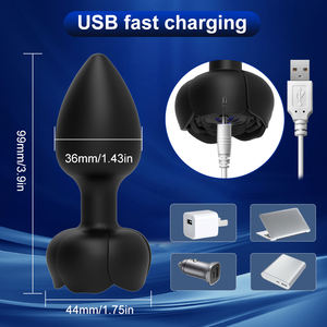 ボトムは10周波数で光と振動を放射します9.5cm長いアナルセックストイズ振動自慰行為者セックスおもちゃ箱女性のための - Product Image 5