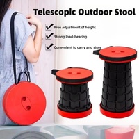 Tabouret pliant d'extérieur, chaise de jardin télescopique portable avec boîte de couleur, tabouret pliable pour le camping, le pique-nique, la pêche