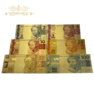 Offre Spéciale : Billet de banque brésilien en réal plaqué or 24 carats pour collection - Product Image 1