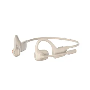 2024 Open-Ear ENC Noise-Canceling Bone Conduction Earbuds with Boom Mic Bluetooth Wireless for Online Meetings Teaching Driving
