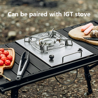 Table tactique portable IGT à roulettes, cadre en aluminium, pliable, réglable, pour le camping, le pique-nique, le barbecue, bureau extérieur