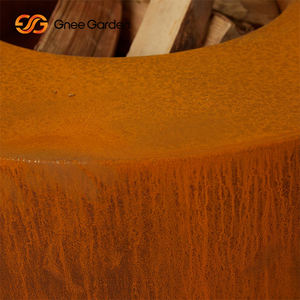 Foyer au gaz d'extérieur de luxe avec fonction eau Gaz naturel et combustible de bois de chauffage en acier Corten - Product Image 6