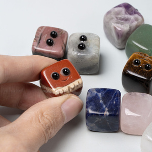 Sono qui per te la guarigione della fata intagliando cubetti di cristallo <span class=keywords><strong>con</strong></span> Smiley creter Pocket Stone artigianato statue per bambini regalo amico - Product Image 5