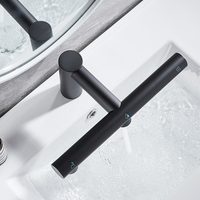 Robinet de lavabo de salle de bain automatique moderne 3 en 1 avec capteur, valve en céramique, fonction de séchage et de savon