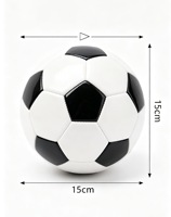 Mini ballon de football en cuir PVC cousu à la machine, taille 2, classique noir et blanc, diamètre 15 cm, unisexe, pour enfants, intérieur/extérieur, cadeau promotionnel