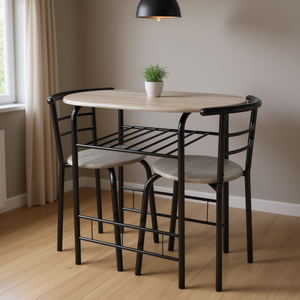 Juego de Barra de Desayuno Elegante de Hierro y MDF Negro Mediano, Juego de Comedor Elegante - Product Image 2