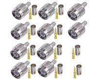 Conector de crimpado de enchufe macho TNC, para Cable Coaxial tipo TNC, para RG174, RG6, RG58, RG142