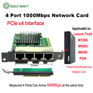 Tarjeta Ethernet Gigabit PCIe X4 Avanzada IOCREST, 4 Puertos RJ45 RTL8111H, Integración de Red Cableada Interna de Alta Velocidad para Computadora M720Q - Product Image 3