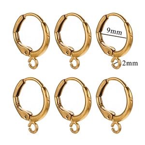 High Quality 18K Gold Plated Stainless Steel Ear Hooks with Loop Earring Findings for DIY <strong>Jewelry</strong> Making <strong>Supplies</strong> Wholesale - Product Image 4