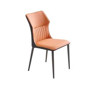 Silla de comedor tapizada en naranja y gris claro para uso doméstico y hotelero JKS-J70 - Product Image 5
