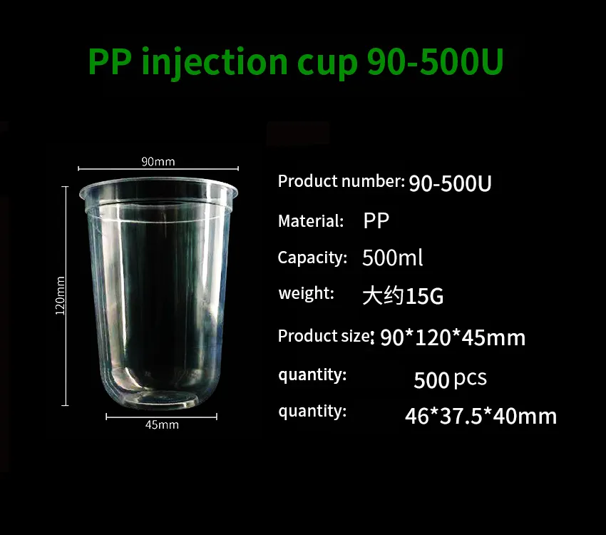 Özel Logo 16oz 20oz 22oz 24oz temizle baskı kabarcık çay u-şekilli pet tek kullanımlık plastik bardak insert kubbe kapağı ile