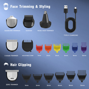 Cortapelos eléctricos 5 en 1 recargables con pantalla digital para adultos - Product Image 4