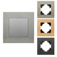 Interrupteurs muraux électriques MVAVA Luxury 86 Standard Retro 1 Gang 1 Way OEM DIY en alliage d'aluminium avec panneau LED, 10A pour la maison