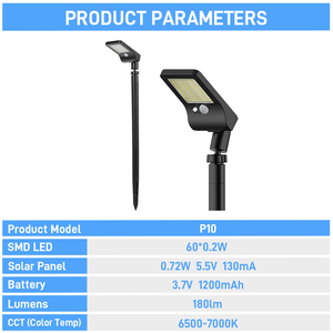 ไฟสวนโซลาร์เซลล์ Solarup IP65 LED DC 183LM ปรับหมุนได้ 360 องศา 3 โหมด พร้อมเซ็นเซอร์ตรวจจับความเคลื่อนไหว PIR สำหรับความปลอดภัย - Product Image 3