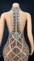 Novance Y2360-I Alibaba-Compras-En-Línea Vestidos de Fiesta Brillantes con Malla Marrón Diamante para Mujer, Últimos Modelos, Vestidos de Dama de Honor