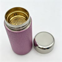 Thermos à double paroi isolé sous vide en titane avec motif givré, qualité alimentaire, pour cadeau, avec infuseur à thé