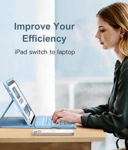 키보드가있는 <span class=keywords><strong>iPad</strong></span>용 Laudtec 11 번째 케이스 7 색 백라이트 무선 분리형 Folio 키보드 커버 (연필 홀더 포함) - Product Image 5