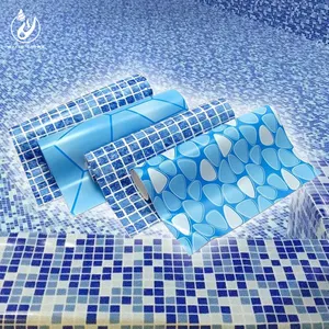 Yüzme havuzu kaplaması yerüstü havuzları İçin tedarikçileri özel mozaik Logo PVC yüzme vinil havuz gömlekleri