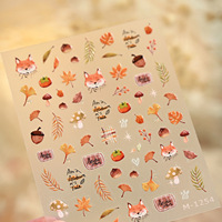 Autocollants pour ongles TSZS 5D en relief, feuilles d'automne, feuilles dorées et rouges, décoration de manucure, autocollants adhésifs pour nail art DIY