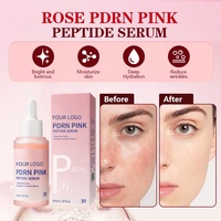 Sérum Peptidique Anti-rides Apaisant à l'Acide Hyaluronique, PDRN, Niacinamide et Aloe Vera Effet Rose Glow pour Peau de Verre – Marque Blanche