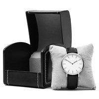 Horloge-etui van kunstleer met kussen, enkelvoudige opbergdoos voor smartwatches, cadeau voor mannen, verjaardag, Valentijnsdag