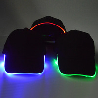 Cappello da Baseball in PVC con LED e Fibra Ottica per Spettacoli, Luminoso al Buio, Vendita all'Ingrosso