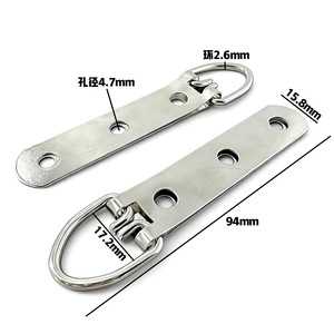 Stainless Steel Hanging Hook 94mm Three Hole Silver Rectangular <b>Frame</b> <b>Mounting</b> Accessory For Picture <b>Frame</b> - Product Image 1